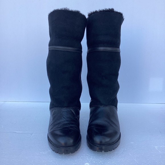 La Canadienne Harlan Leather Sheepskin Fleece Asymmetrical Boot 9M - Picture 2 of 9